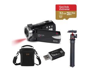 Minolta MN200NV 24MP Night Vision Camcorder, Black with Accessories Kit