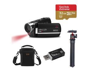 Minolta MN90NV 24MP Full HD Night Vision Camcorder, Black with Accessories Kit