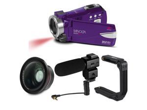 Minolta MN200NV 24MP FHD Night Vision Camcorder, Purple, Premium Acc. Kit Minolta MN200NV 24MP FHD Night Vision Camcorder, Purple, Premium Acc. Kit
