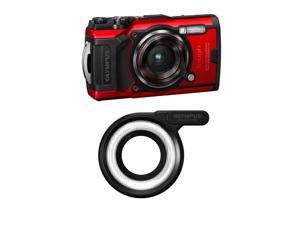 Olympus Tough TG-6 Digital Camera, Red - With Olympus LG-1 LED Light Guide
