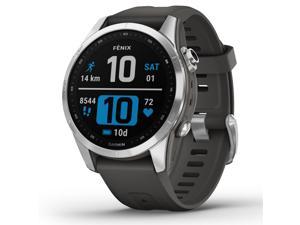 Garmin fenix 7S 42mm Multisport GPS Smartwatch, Silver with Graphite Band