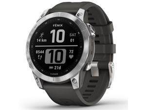 Garmin fenix 7 47mm Multisport GPS Smartwatch, Silver with Graphite Band