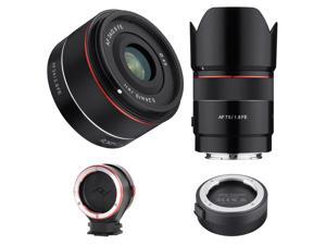 Rokinon 24mm F2.8 / 75mm F1.8 Full Frame Auto Focus Lenses For Sony E W/ACC KIT Rokinon 24mm F2.8 / 75mm F1.8 Full Frame Auto Focus Lenses For Sony E W/ACC KIT