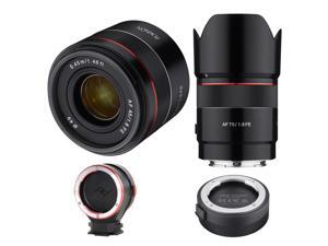 Rokinon 45mm f/1.8 /75mm F1.8 AF Ultra Compact Lenses for Sony E Mount W/ACC KIT Rokinon 45mm f/1.8 /75mm F1.8 AF Ultra Compact Lenses for Sony E Mount W/ACC KIT