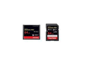 SanDisk 64GB ExtremePro CF Memory Card W/SanDisk Extreme PRO 64GB U3 SDXC Card
