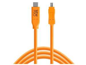 Tether Tools TetherPro USB-C to 2.0 Mini-B 8-Pin Cable, 15', Orange #CUC2615-ORG Tether Tools TetherPro USB-C to 2.0 Mini-B 8-Pin Cable, 15', Orange #CUC2615-ORG