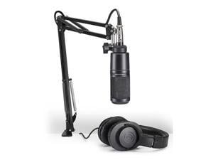 Audio-Technica AT2020 Studio Microphone Pack with ATH-M20x, Boom & XLR Cable