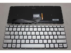 Laptop Keyboard Compatible for HP Envy 13-D 13-D010NR 13-D040NR 13-D040WM 13-d007nf 13-d010ca 13-d020nr US Silver Backlit Light Backlight No Frame