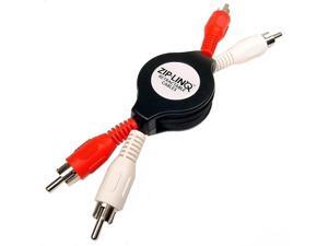 Cables Unlimited Retractable 2 RCA Male to 2 RCA Male Stereo Audio/Video Cable for Home Theater, HDTV AV Receiver , Gaming Consoles, Hi-Fi Systems- BUNDLE of 3 Cables Unlimited Retractable 2 RCA Male to 2 RCA Male Stereo Audio/Video Cable for Home Theater, HDTV AV Receiver , Gaming Consoles, Hi-Fi Systems- BUNDLE of 3