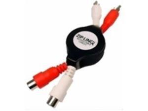 ZIP-AUDIO-RC2 Stereo RCA M/F Retractable Extension Cable ZIP-AUDIO-RC2 Stereo RCA M/F Retractable Extension Cable