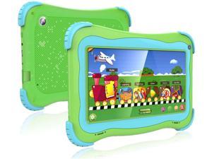 Kids Tablet 7 Android Kids Tablet Toddler Tablet Kids Edition Tablet with WiFi Dual Camera Childrens Tablet 1GB + 16GB Parental Control, Google Play Store (Green)