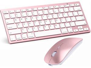 Bluetooth Keyboard and Mouse Combo,Wireless Keyboard and Mouse for iPad pro/iPad Air/iPad/iPad Mini, iPhone (iPadOS 13 / iOS 13 and Above), (Rose Gold)\