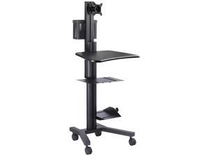 AW Rolling Desktop PC Mobile Cart 25x22x69" Monitor Mount Printer Deck Computer Desk Workstation Black AW Rolling Desktop PC Mobile Cart 25x22x69" Monitor Mount Printer Deck Computer Desk Workstation Black