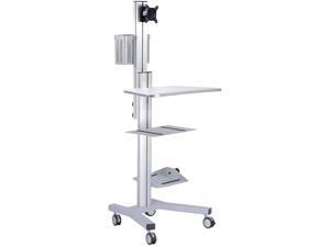 AW 4-Wheel Desktop PC Mobile Cart 25x22x69" Monitor Mount Printer Deck Computer Desk Workstation Silver AW 4-Wheel Desktop PC Mobile Cart 25x22x69" Monitor Mount Printer Deck Computer Desk Workstation Silver