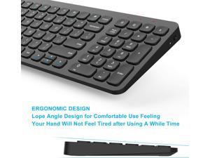 LeadsaiL wireless keyboard and mouse, wireless mouse and keyboard combination, cordless USB computer keyboard and mouse set, ergonomic, silent, small and slim, suitable for Windows laptop, Apple,