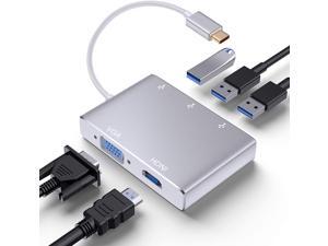 USB C to HDMI VGA USB Adapter, iBosi Cheng 5 in 1 USB C Hub with 4K (Thunderbolt 3 Compatible) USB-C to HDMI Multiport Adapter for MacBook Chromebook Pixel and More Type C Devices USB C to HDMI VGA USB Adapter, iBosi Cheng 5 in 1 USB C Hub with 4K (Thunderbolt 3 Compatible) USB-C to HDMI Multiport Adapter for MacBook Chromebook Pixel and More Type C Devices