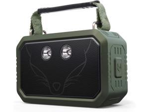 DOSS Traveler Wireless Portable Bluetooth Speakers, Waterproof IPX6, 20W Stereo Sound and Bold Bass, 12H Playtime, 5 Light Modes for Outdoor-Green