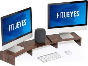 FITUEYES 3 Shelf Monitor Stand Riser with Adjustable Length and Angle Brown DT108002WB FITUEYES 3 Shelf Monitor Stand Riser with Adjustable Length and Angle Brown DT108002WB