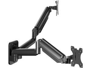 Dual Monitor Wall Mount - Gas Spring Wall-Mounted Stand for 17 to 27 Inch Flat/Curved LCD Screen, Full Motion Adjustable Vesa Bracket, Hold up to 17.6lbs Each Arm Dual Monitor Wall Mount - Gas Spring Wall-Mounted Stand for 17 to 27 Inch Flat/Curved LCD Screen, Full Motion Adjustable Vesa Bracket, Hold up to 17.6lbs Each Arm