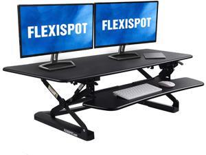 FlexiSpot Height Adjustable Standing Desk Converter 47 Inch Stand Up Desk Riser, Wide Black Home Office Desk for Dual Monitor Workstations (M3B) FlexiSpot Height Adjustable Standing Desk Converter 47 Inch Stand Up Desk Riser, Wide Black Home Office Desk for Dual Monitor Workstations (M3B)