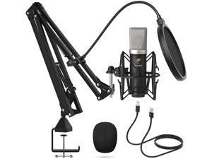 Condenser Microphone 192kHz/24Bit, TONOR USB Cardioid Computer Mic Kit with Upgraded Boom Arm/Spider Shock Mount for Recording, Streaming, Gaming, Podcasting, Voice Over, YouTube, TC-2030