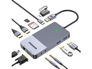 QGeeM USB 3.0 Docking Station, USB C Hub to HDMI Multiport Adapter,USB Hub Dual HDMI VGA Monitor Triple Display Portable Laptop USB Dock QGeeM USB 3.0 Docking Station, USB C Hub to HDMI Multiport Adapter,USB Hub Dual HDMI VGA Monitor Triple Display Portable Laptop USB Dock