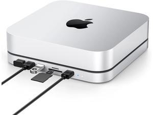 USB-C Hub with Hard Drive Enclosure for Mac Mini M1, Type C Docking Station with SATA SSD/HDD Slot, Dual USB 3.0/2.0 Port, TF/SD Card Readers, Compatible with Mac Mini 2018/2020