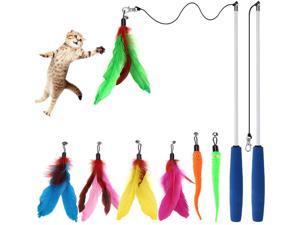 Interactive Cat Toy for Indoor，Simulated Hunting， Feather to Attract， Automatic Induction Start and Close， USB Port Charging， 4PCS to Replace The Feathers Violet 