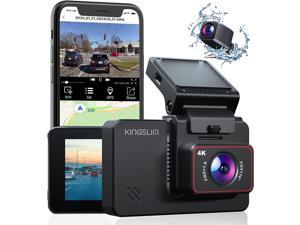 Kingslim D4 4K Dual Dash Cam with Built-in WiFi GPS, Front 4K/2.5K Rear 1080P Dual Dash Camera for Cars , 3" IPS Touchscreen 170° FOV Dashboard Camera with Sony Starvis Sensor, Support 256GB Max
