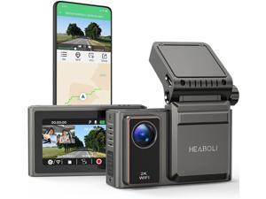 Heaboli 2K Dual Dash Cam Wi-Fi Built-in GPS , Front and Inside Car Camera Recorder with Infrared Night Vision, 4 IR LEDs, 2" LCD, Sony Sensor, G-Sensor, Parking Mode, Loop Recording