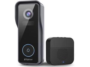 Wi-Fi Smart Doorbell Camera, ETSROW Wireless Video Doorbell Camera with Chime, 1080P HD, Human Detection, Night Vision, 2-Way Audio, IP65 Weatherproof, Local & Cloud Storage(Optional)