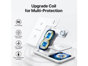 Wireless Charging Station 3 in 1 Wireless Charger Stand Fast Wireless Charging Dock for iPhone 131211ProXMaxXSXR8Plus for Apple Watch765432SE for Airpods 32ProWhite