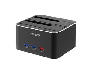 FIDECO USB 3.0 to SATA Dual Bay 4-in-1 Hard Drive Docking Station, External Hard Drive Dock for 2.5/3.5 Inches HDD SSD with Hard Drive Duplicator/Offline Clone Function, Support 2 X 12TB FIDECO USB 3.0 to SATA Dual Bay 4-in-1 Hard Drive Docking Station, External Hard Drive Dock for 2.5/3.5 Inches HDD SSD with Hard Drive Duplicator/Offline Clone Function, Support 2 X 12TB