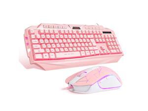 White Gaming Keyboard and Mouse Combo,MageGee GK710 Wired Backlit Keyboard and Pink Gaming Mouse Combo,PC Keyboard and Adjustable DPI Mouse for PC/loptop/MAC … White Gaming Keyboard and Mouse Combo,MageGee GK710 Wired Backlit Keyboard and Pink Gaming Mouse Combo,PC Keyboard and Adjustable DPI Mouse for PC/loptop/MAC …