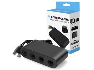 Switch Gamecube Controller Adapter, Super Smash Bros Gamecube Adapter for Nintendo Switch, Wii U and PC USB with 4 Ports - Plug & Play, No Drivers Needed