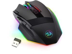 Redragon M801P RGB Sniper PC Gaming Mouse LED RGB Backlit MMO 9 Programmable Buttons Mouse with Macro Recording Side Buttons Rapid Fire Button for Windows Computer Gamer (Wireless, Black) Redragon M801P RGB Sniper PC Gaming Mouse LED RGB Backlit MMO 9 Programmable Buttons Mouse with Macro Recording Side Buttons Rapid Fire Button for Windows Computer Gamer (Wireless, Black)