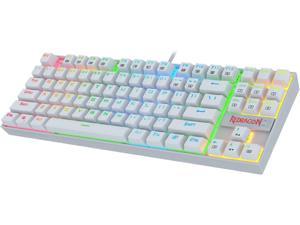 Redragon K552W-RGB 60% Mechanical Gaming Keyboard Compact 87 Key Mechanical Computer Keyboard KUMARA USB Wired Cherry MX Blue Equivalent Switches for Windows PC Gamers (White RGB Backlit)