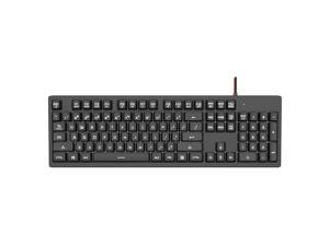 DOUYU White Backlit Mechanical Feel Membrane Gaming Keyboard Wired 104 Keys for Gaming Office and Typing Pink Ajazz DKS100 Quiet Keyboard