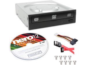 Lite-On Super AllWrite IHAS124-04-KIT 24X DVD+/-RW Dual Layer Burner + Nero 12 Essentials Burning Software + Sata Cable Kit