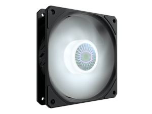 Cooler Master SickleFlow 120 White LED Square Frame Fan with Air Balance Curve Blade Design, Sealed Bearing, PWM Control for Computer Case & Liquid Radiator