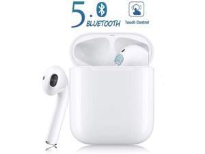 i12 TWS Wireless Bluetooth 5.0 Touch control Earphones Sound Touch with 300mAh Charging Dock Automatically Pairing - White for Gaming Working Sports Execrise Travel Headsets Music Waterproof