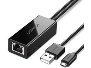 UGREEN Ethernet Adapter for Fire TV Stick 2nd GEN AllNew Fire TV 2017 Chromecast Ultra  21  Audio Google Home Mini Micro USB to RJ45 Ethernet Adapter with USB Power Supply Cable