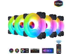 CORN 5-Pack 120mm silent RGB Fans for PC Case, RGB Case Fan with Fan Hubs, RGB 5v 3-pin Motherboard Sync, ASUS Aura, Msi, GIGABYTE Sync CORN 5-Pack 120mm silent RGB Fans for PC Case, RGB Case Fan with Fan Hubs, RGB 5v 3-pin Motherboard Sync, ASUS Aura, Msi, GIGABYTE Sync