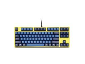 Royal Kludge RK987  N-key Rollover Ergonomic Design,Cool Exterior USB Wired PBT Keycaps White Backlit Keyboard for Gaming and Office -BlueYellow(Kailh Switch)