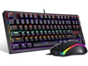 Redragon S113 Gaming Keyboard Mouse Combo Wired Mechanical LED RGB Rainbow Keyboard Backlit with Brown Switches and RGB Gaming Mouse 4200 DPI for Windows PC Gamers