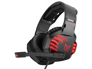 ONIKUMA K17 Over-Ear Noise Reduction Gaming Headphones,HD Stereo LED Light 3.5mm Audio+USB Port with Plugable Mic – Red ONIKUMA K17 Over-Ear Noise Reduction Gaming Headphones,HD Stereo LED Light 3.5mm Audio+USB Port with Plugable Mic – Red