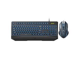 Rapoo V120S 24 Anti-ghosting  Keys Keyboard with Blue Backlit and 6400DPI Mouse Combo with 6 Programmable Buttons