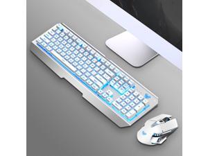 AULA T600 Rechargeable Mechanical Feeling Keyboard, 2.4GHz Wireless Connectivity, 26 Non-conflicting Keys(Blue Backlit) AULA T600 Rechargeable Mechanical Feeling Keyboard, 2.4GHz Wireless Connectivity, 26 Non-conflicting Keys(Blue Backlit)