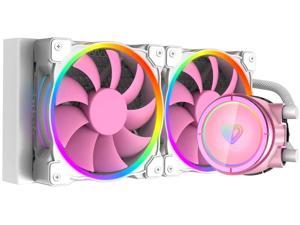ID-COOLING PINK FLOW 240 CPU Water Cooler 5V Addressable RGB AIO Cooler 240mm CPU Liquid Cooler 2X120mm RGB Fan, Intel 115X/2066, AMD TR4/AM4 (Remote Controller is Included)