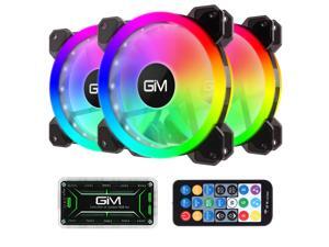 GIM KB-23 RGB Case Fans, 3 Pack 120mm Quiet Computer Cooling PC Fans, Music Rhythm 5V ARGB Addressable Motherboard SYNC/RC Controller, Colorful Cooler Speed Adjustable with Fan Control Hub GIM KB-23 RGB Case Fans, 3 Pack 120mm Quiet Computer Cooling PC Fans, Music Rhythm 5V ARGB Addressable Motherboard SYNC/RC Controller, Colorful Cooler Speed Adjustable with Fan Control Hub